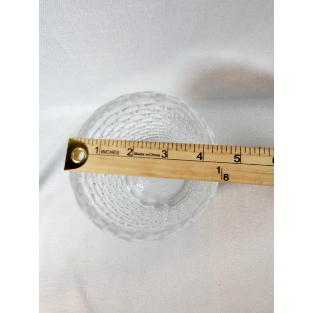 Clear Textured Glass Vase/Utensil Holder Honeycomb‎ Hex Pattern 6